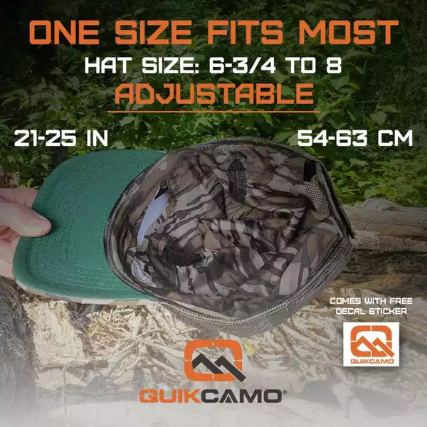 2-in-1 FRONT Leafy Face Mask and Camo Hat (Adj, OSFM)