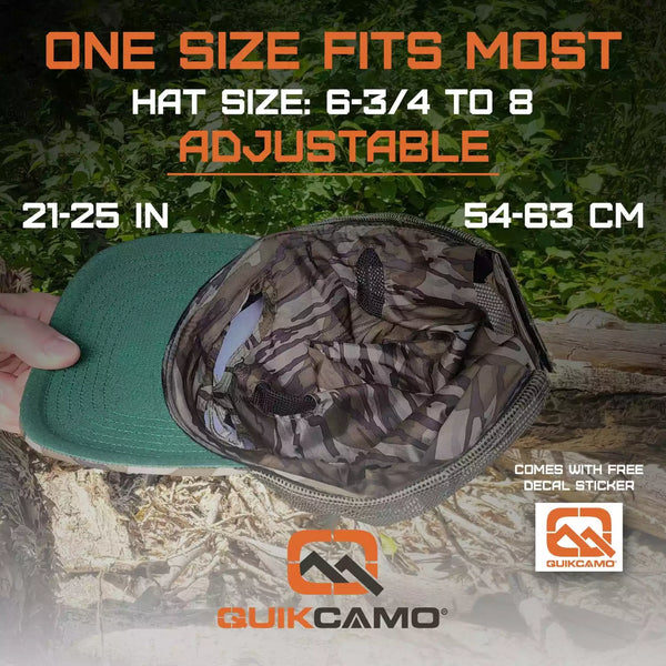 2-in-1 FRONT Leafy Face Mask and Camo Hat (Adj, OSFM)