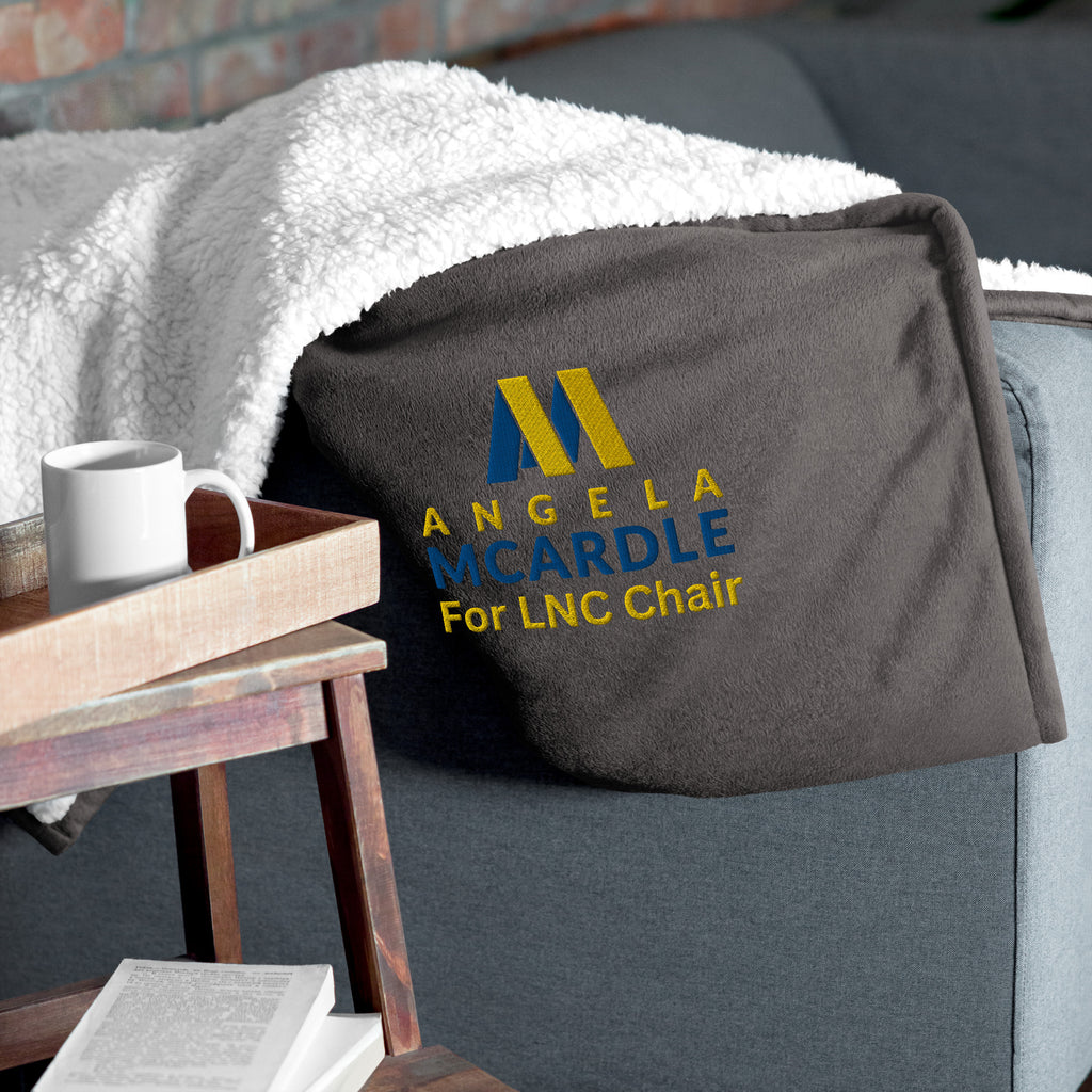 Angela for LNC Embroidered blanket - Proud Libertarian - Angela McArdle