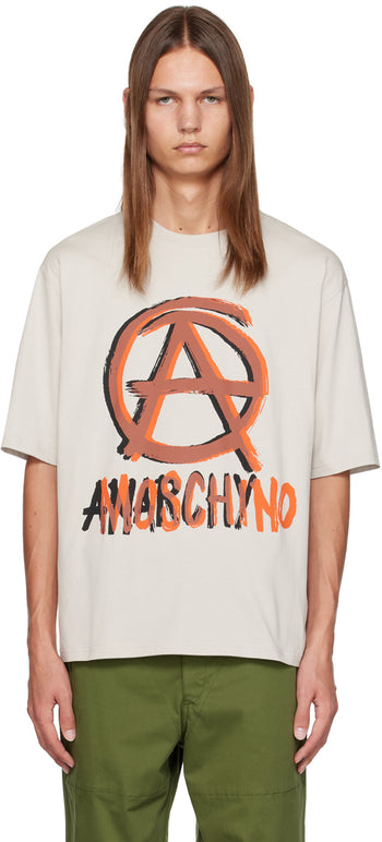 Gray Anarchy T-Shirt by Moschino