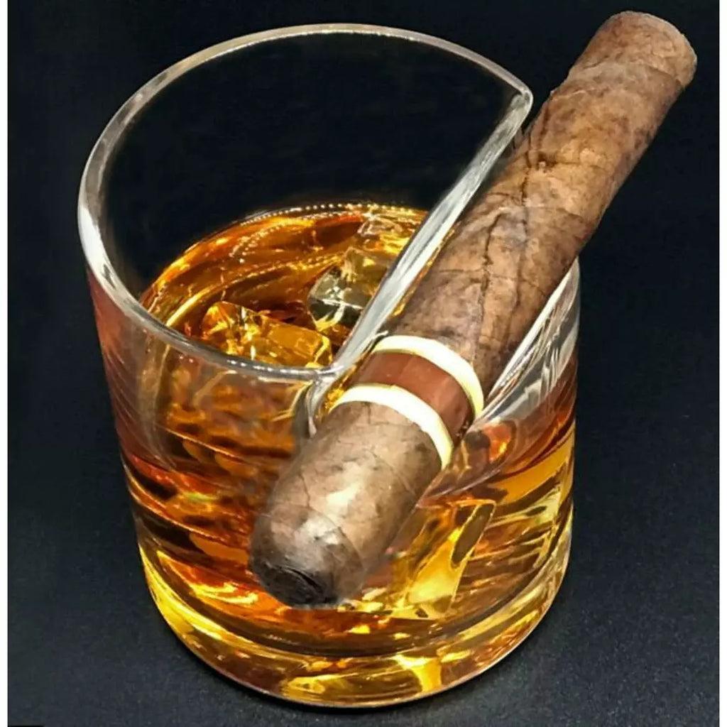 Cigar Holder Whiskey Glasses Set of 2