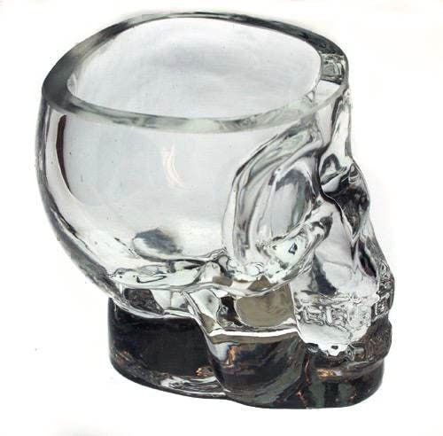 Monkey and Heroes Extra Large Skull Shot Glasses Set of 4, Use Skull Head Cup For A Whiskey, Scoth and Vodka Shot Glass, 3 Ounces