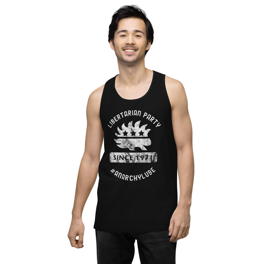 Libertarian Party #AnarchyLube NARP Men’s premium tank top