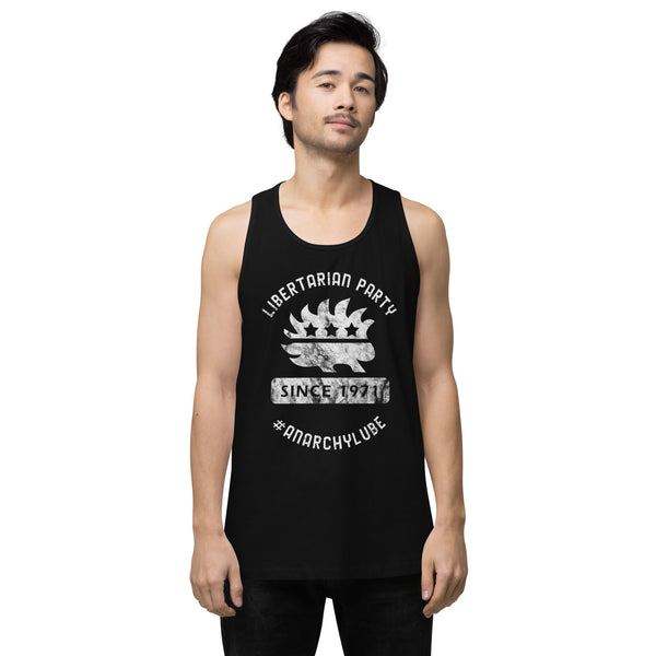 Libertarian Party #AnarchyLube NARP Men’s premium tank top