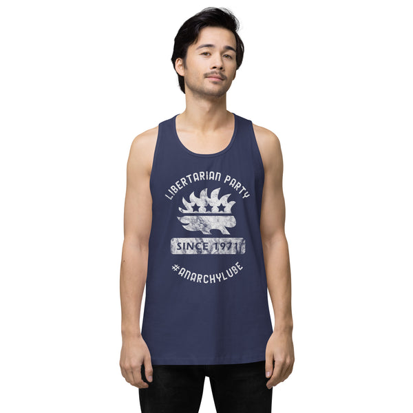 Libertarian Party #AnarchyLube NARP Men’s premium tank top