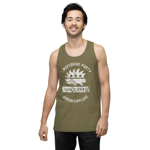 Libertarian Party #AnarchyLube NARP Men’s premium tank top