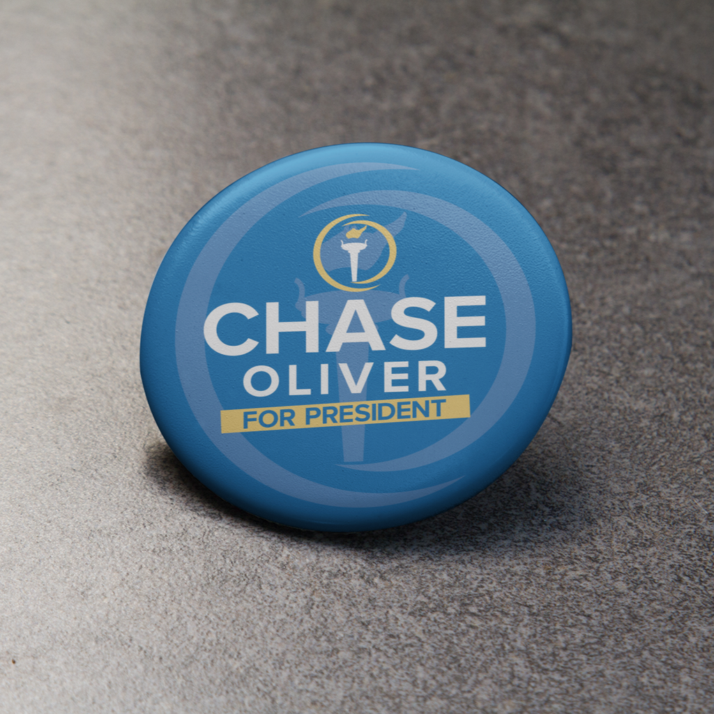 Chase Oliver for President Single Button - Proud Libertarian - Chase Oliver