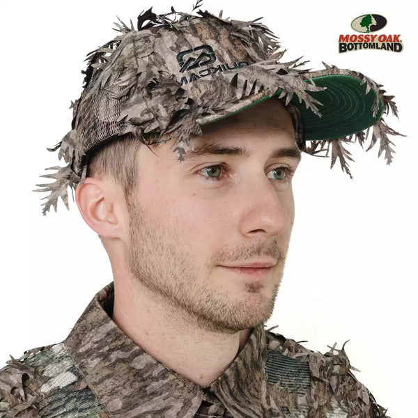 2-in-1 FRONT Leafy Face Mask and Camo Hat (Adj, OSFM)