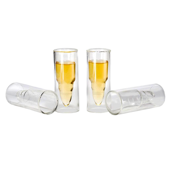 50 Caliber Shot Glasses Set - Set of 4 - Each holds 2 Ounces - Tactical Bullet Casings Shot Glasses by The Wine Savant