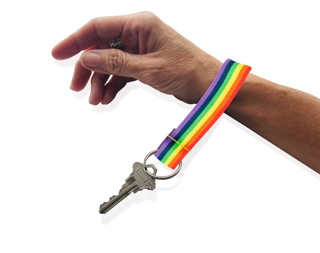 50 Pack Rainbow Gay Pride Flag Lanyard Style Keychains (50 Keychains)