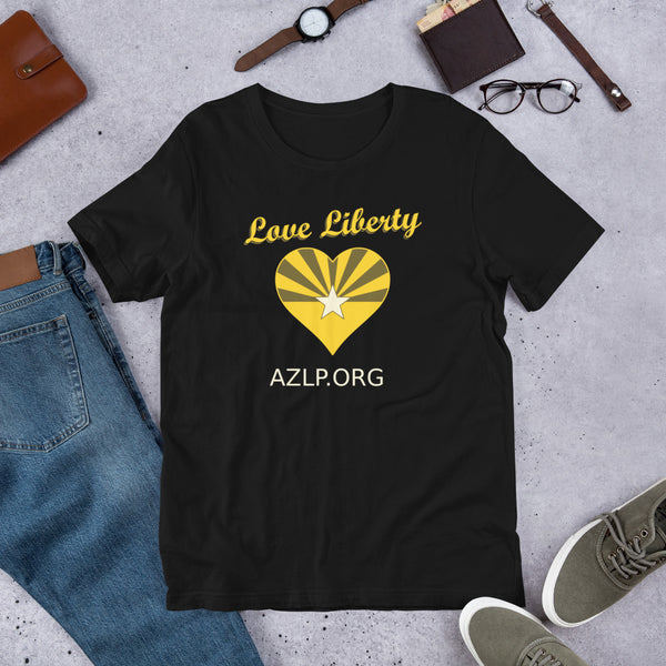 Love Liberty Arizona Libertarian Party Unisex t-shirt - Proud Libertarian - Libertarian Party of Arizona