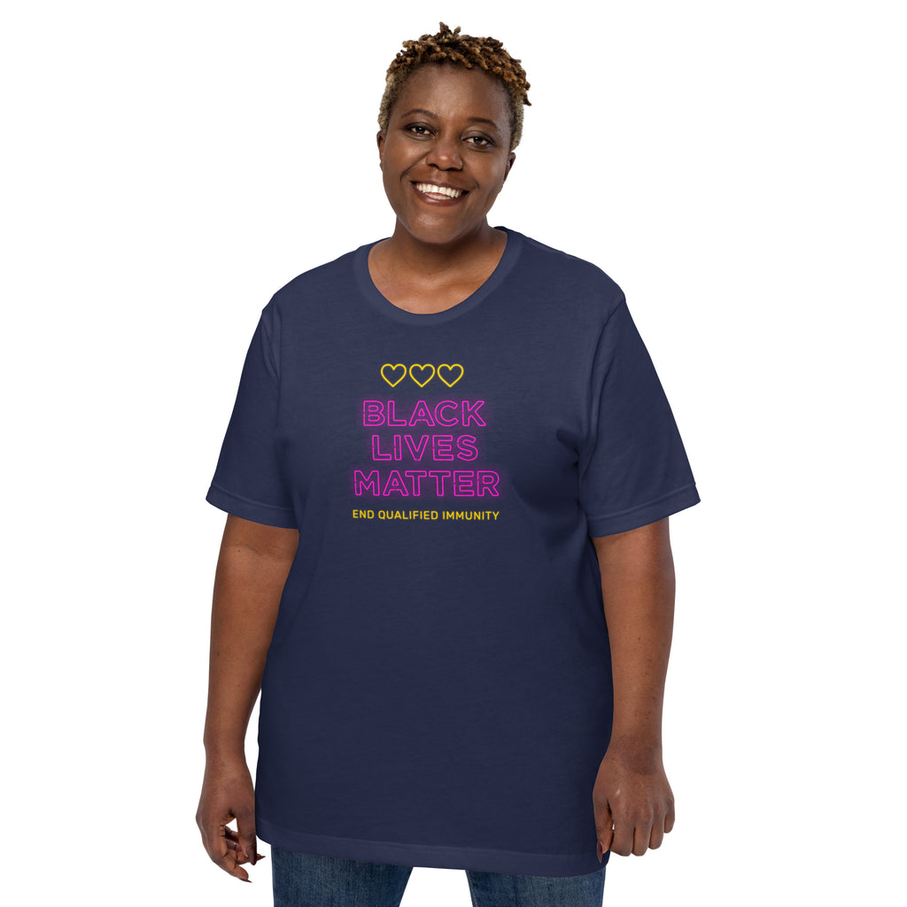 Black Lives Matter Neon Sign Short-Sleeve Unisex T-Shirt