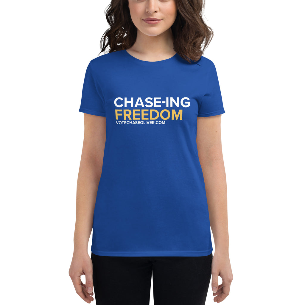 Chase-ing Freedom-  Chase Oliver for President Women's short sleeve t-shirt