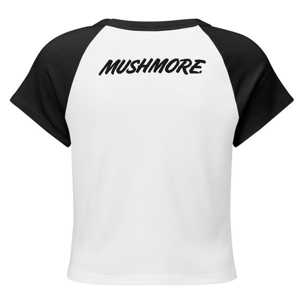 Highly Meditated Mushmore Women’s micro rib raglan baby tee