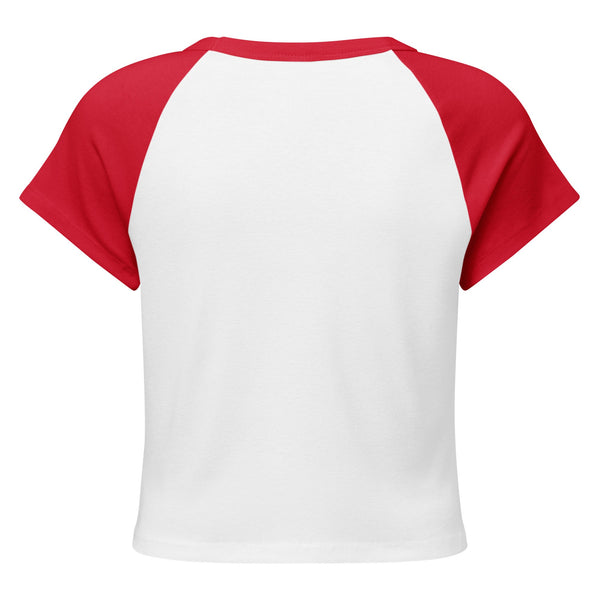 Mushmore Embroidered Women’s micro rib raglan baby tee