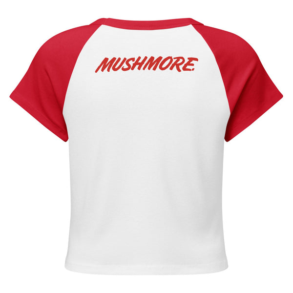 Highly Meditated Mushmore Women’s micro rib raglan baby tee