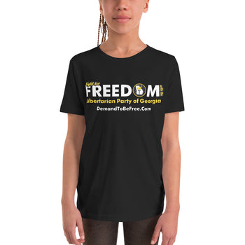 Fight for Freedom Libertarian Party of Georgia Youth Short Sleeve T-Shirt - Proud Libertarian - Libertarian Party of Georgia