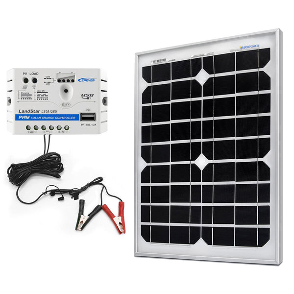 20W 12V Solar Charger Kit, 5A Charge Controller with Alligator Clips by ACOPOWER - Proud Libertarian - ACOPOWER