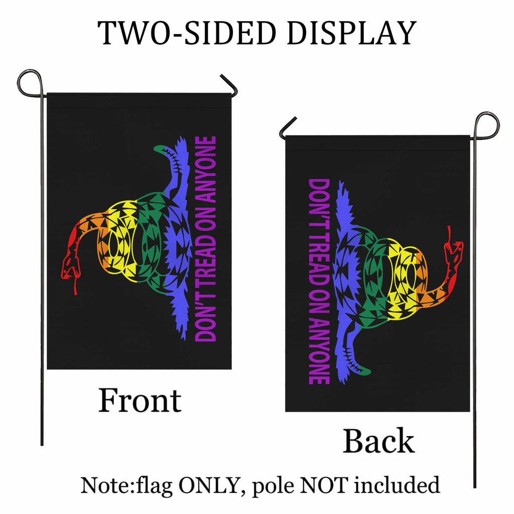 Don't Tread on Anyone LGBT Two Sided Garden Flag 12" x 18"