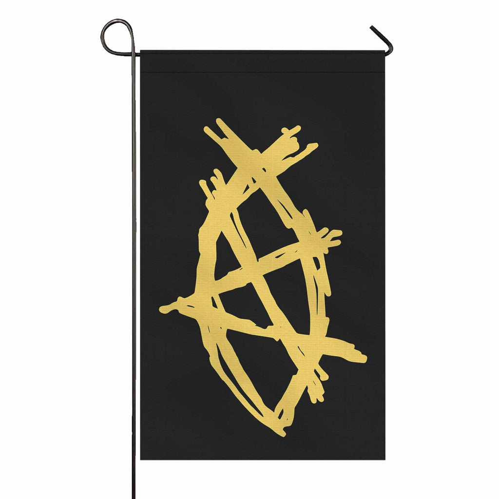 AnarchoChristian - Anarchist Fish Double-Sided Flag - Proud Libertarian - Anarchochristian