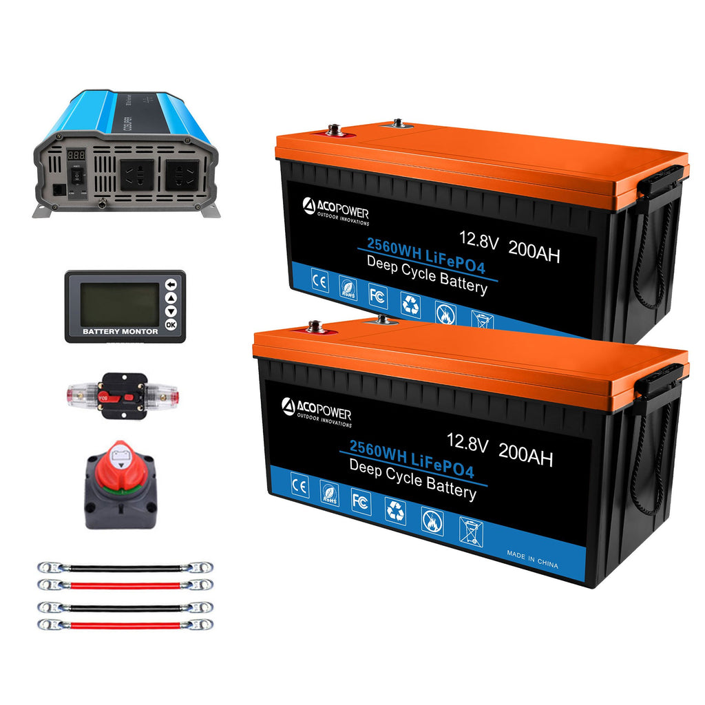 ACOPOWER Lithium Battery Mono Solar Power Complete System with Battery and Inverter for RV Boat 12V Off Grid Kit by ACOPOWER - Proud Libertarian - ACOPOWER