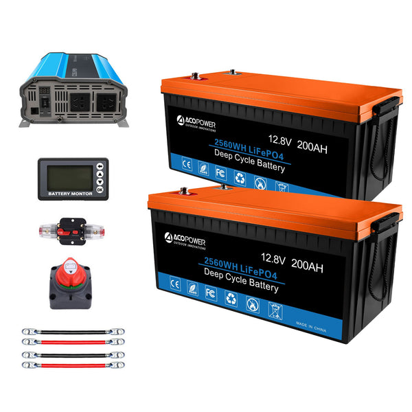 ACOPOWER Lithium Battery Mono Solar Power Complete System with Battery and Inverter for RV Boat 12V Off Grid Kit by ACOPOWER - Proud Libertarian - ACOPOWER