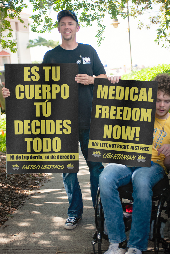 Your Body Your Choice - Espanol - Profits for Protests Adult Sign (24" x 36") - Proud Libertarian - Profits for Protests