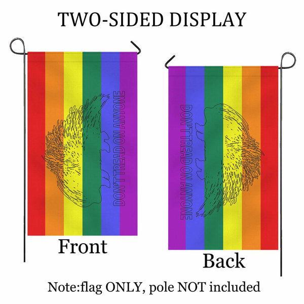 Don't Tread Porcupine -LGBT Two Sided Flag - Proud Libertarian - Proud Libertarian