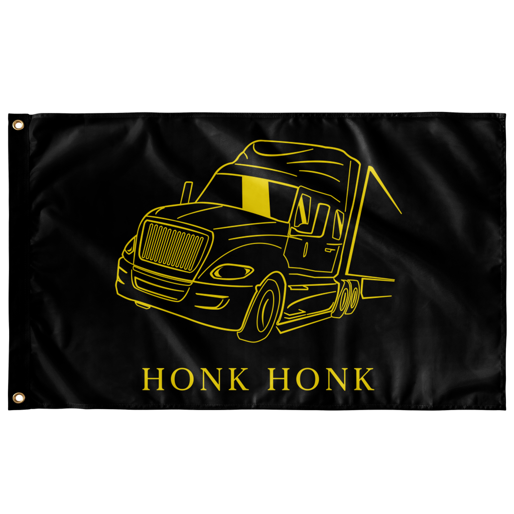 Honk Honk Trucker Protest (don't Tread) Single-Sided Flag - Proud Libertarian - Owluntaryist