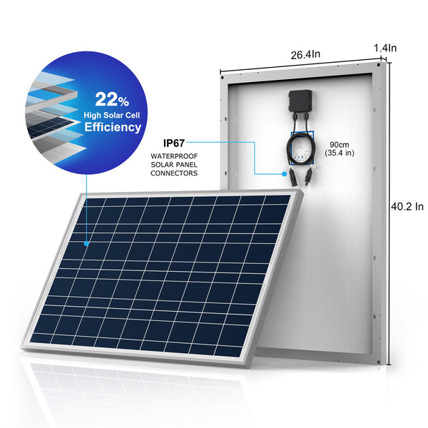 ACOPOWER Lithium Battery Poly Solar Power Complete System with Battery and Inverter for RV Boat 12V Off Grid Kit by ACOPOWER - Proud Libertarian - ACOPOWER