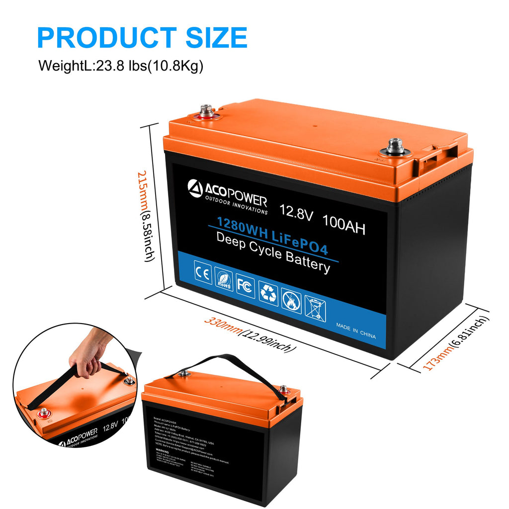 12V 100Ah LiFePO4 Deep Cycle Lithium Battery by ACOPOWER - Proud Libertarian - ACOPOWER