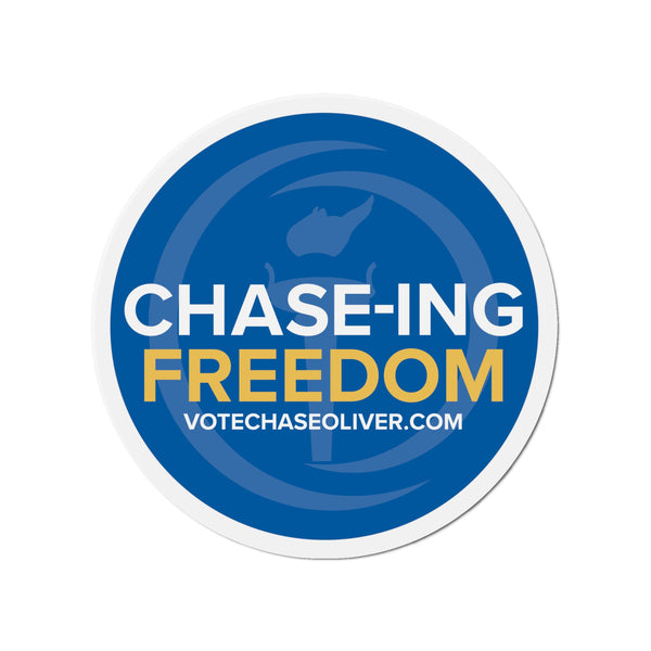 Chase-ing Freedom - Chase Oliver for President Die-Cut Magnets - Proud Libertarian - Chase Oliver