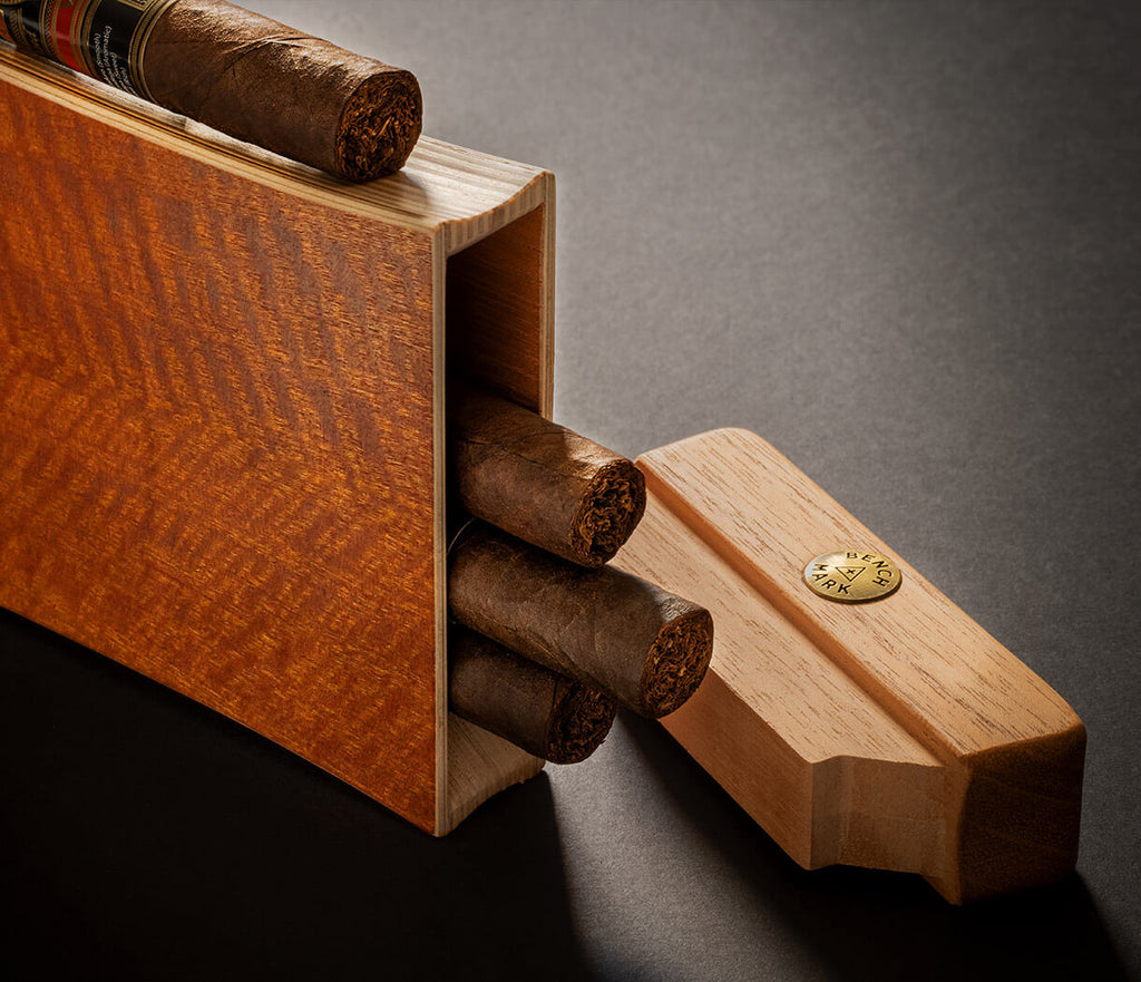 Fiddleback Makore Travel Humidor by Benchmark Humidors - Proud Libertarian - Benchmark Humidors