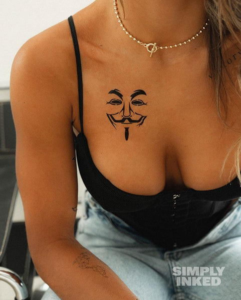 Anonymous Mask Tattoo by Simply Inked - Proud Libertarian - Simply Inked