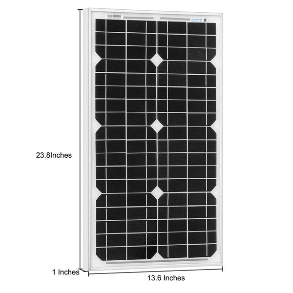 30W 12V Solar Charger Kit, 5A Charge Controller with Alligator Clips by ACOPOWER - Proud Libertarian - ACOPOWER