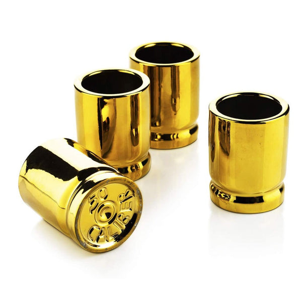 50 Caliber Shot Glasses Set - Set of 4 - Each holds 2 Ounces - Tactical Bullet Casings Shot Glasses by The Wine Savant by The Wine Savant - Proud Libertarian - The Wine Savant