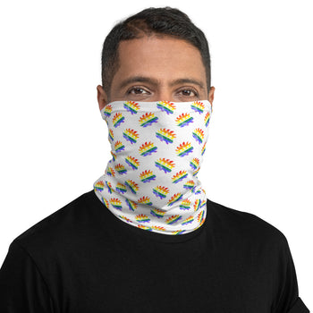 LGBTQ Porcupine Neck Gaiter (White) - Proud Libertarian - Proud Libertarian