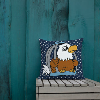 Caged Freedom Cartoon Pillow - Proud Libertarian - Cartoons of Liberty