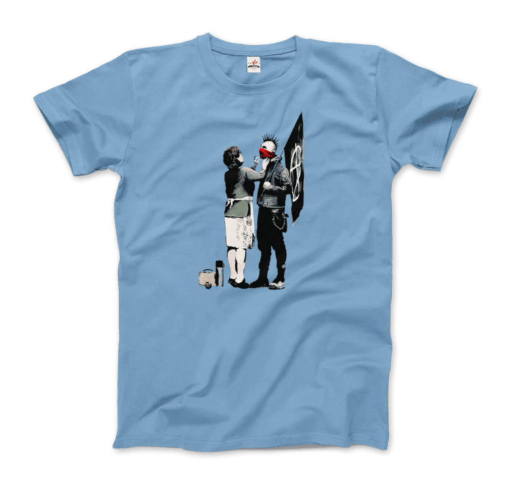 Banksy Anarchist Punk And His Mother Artwork T-Shirt by Art-O-Rama Shop - Proud Libertarian - Art-O-Rama Shop