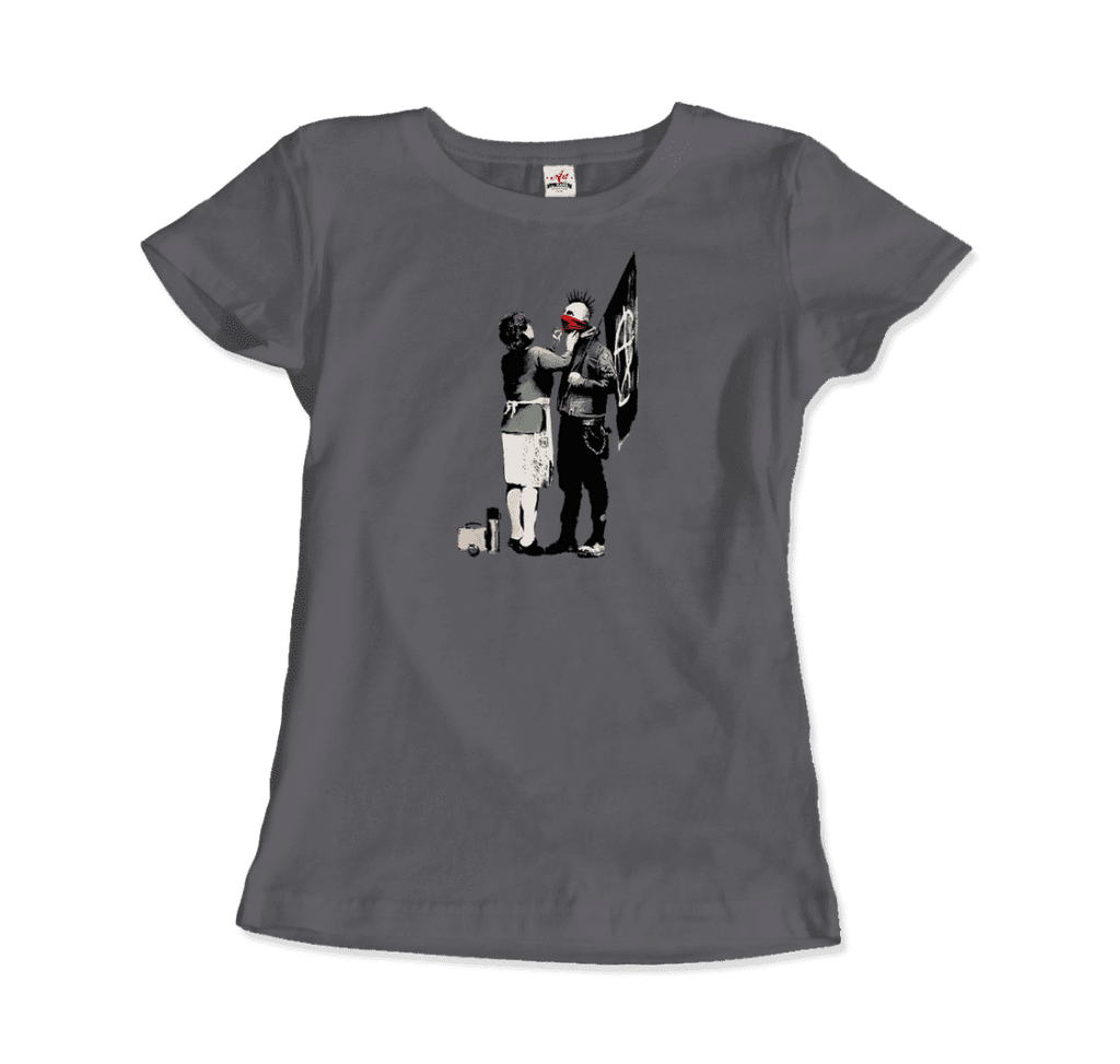 Banksy Anarchist Punk And His Mother Artwork T-Shirt by Art-O-Rama Shop - Proud Libertarian - Art-O-Rama Shop