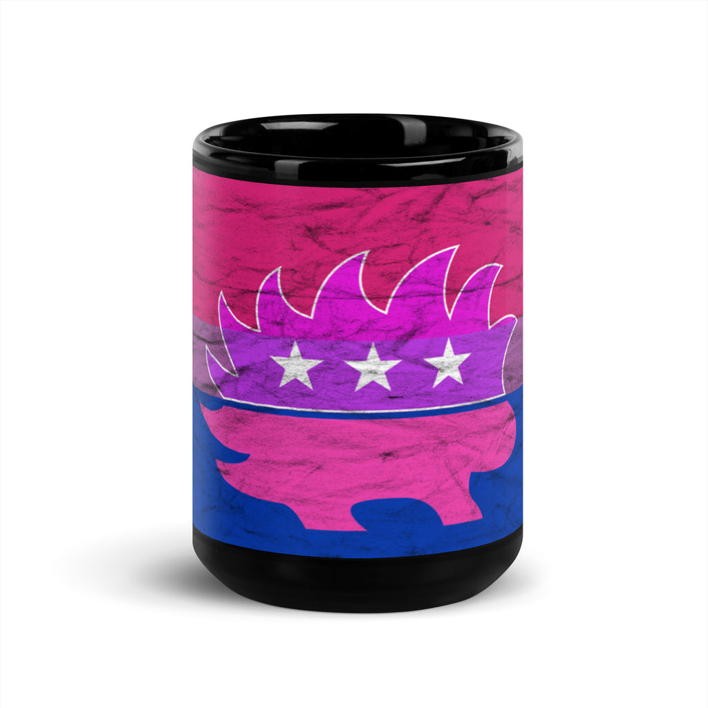 Libertarian Porcupine - LGBTQ - Bisexual Black Glossy Mug - Proud Libertarian - Proud Libertarian