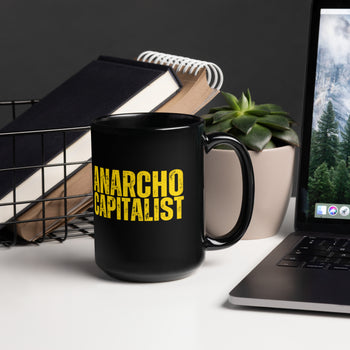 Anarchocapitalist Black Glossy Mug - Proud Libertarian - NewStoics