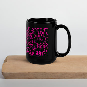 A lie doesn't become truth... Booker T Washington Black Glossy Mug - Proud Libertarian - NewStoics