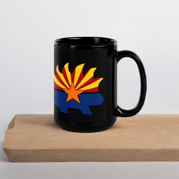 Arizona Libertarian Party Porcupine Black Glossy Mug