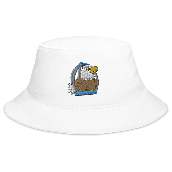 Caged Freedom Cartoon Bucket Hat - Proud Libertarian - Cartoons of Liberty