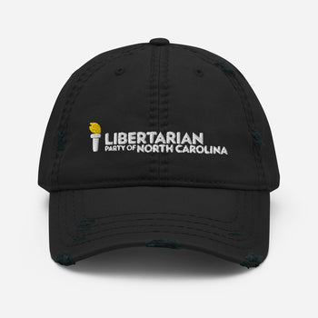 LPNC Distressed Dad Hat - Proud Libertarian - Libertarian Party of North Carolina