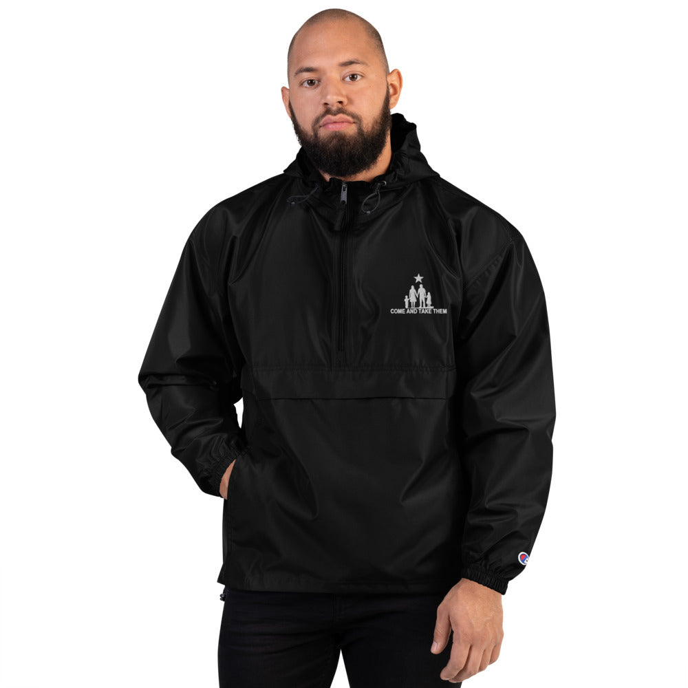 Come and Take them Anti-war Embroidered Champion Packable Jacket - Proud Libertarian - AnarchoChristian