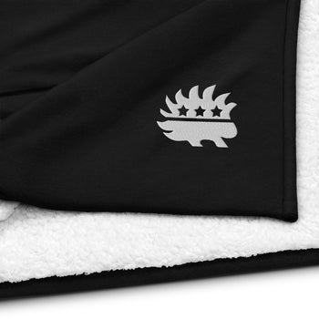 Libertarian Party Porcupine Embroidered Premium sherpa blanket - Proud Libertarian - Proud Libertarian