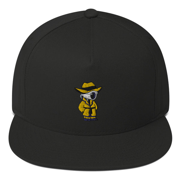 Don't Spy on Me Cartoon Flat Bill Cap - Proud Libertarian - Cartoons of Liberty