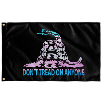 Don't Tread on Anyone LGBTQ Trans Snake Single Sided Flag - Proud Libertarian - Proud Libertarian